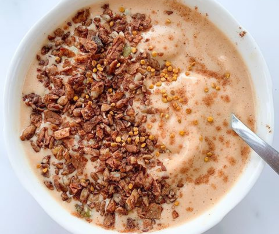 Pumpkin Smoothie Bowl With B's Maple Cinnamon Keto Granola