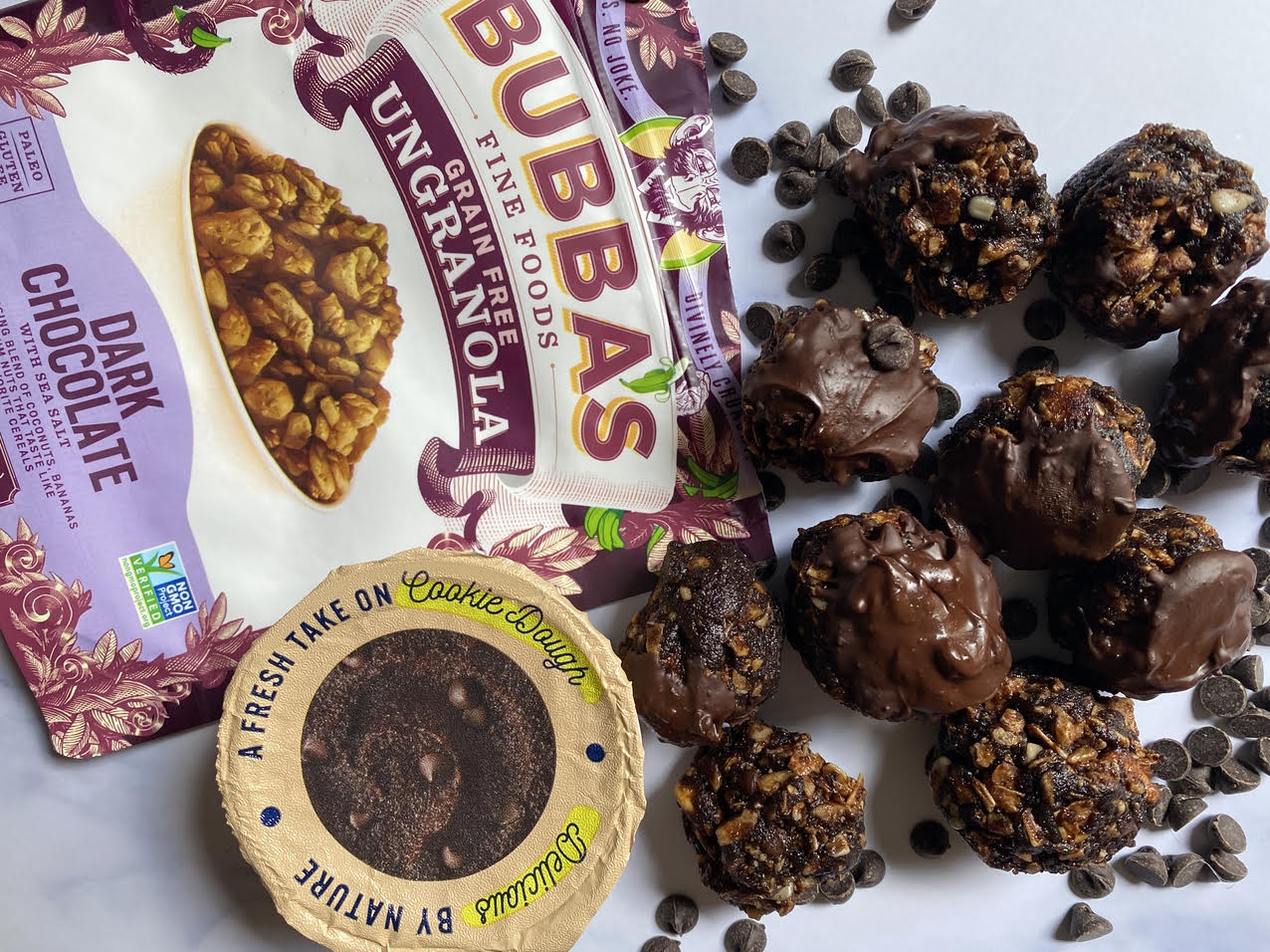 Double Fudge Granola Bites with PS Snacks and Bubba's Paleo Granola