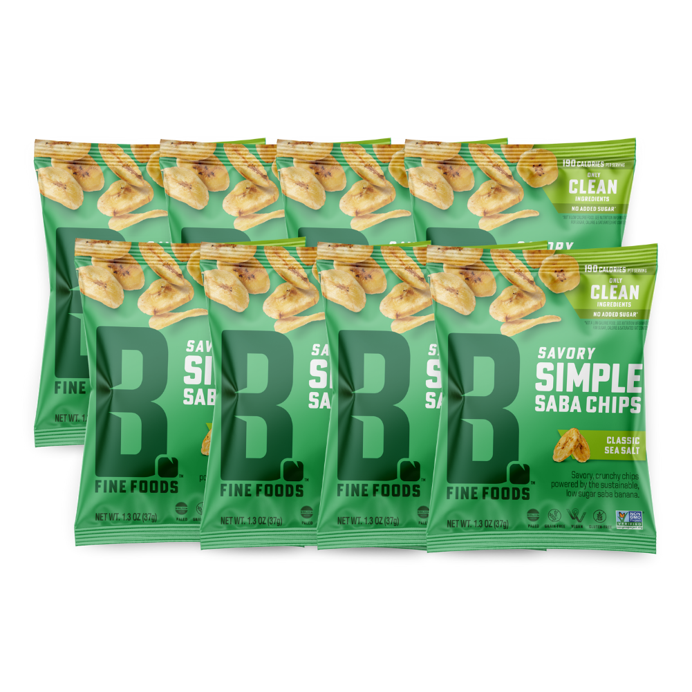 8 pack of single serve Classic Sea Salt Saba Chips