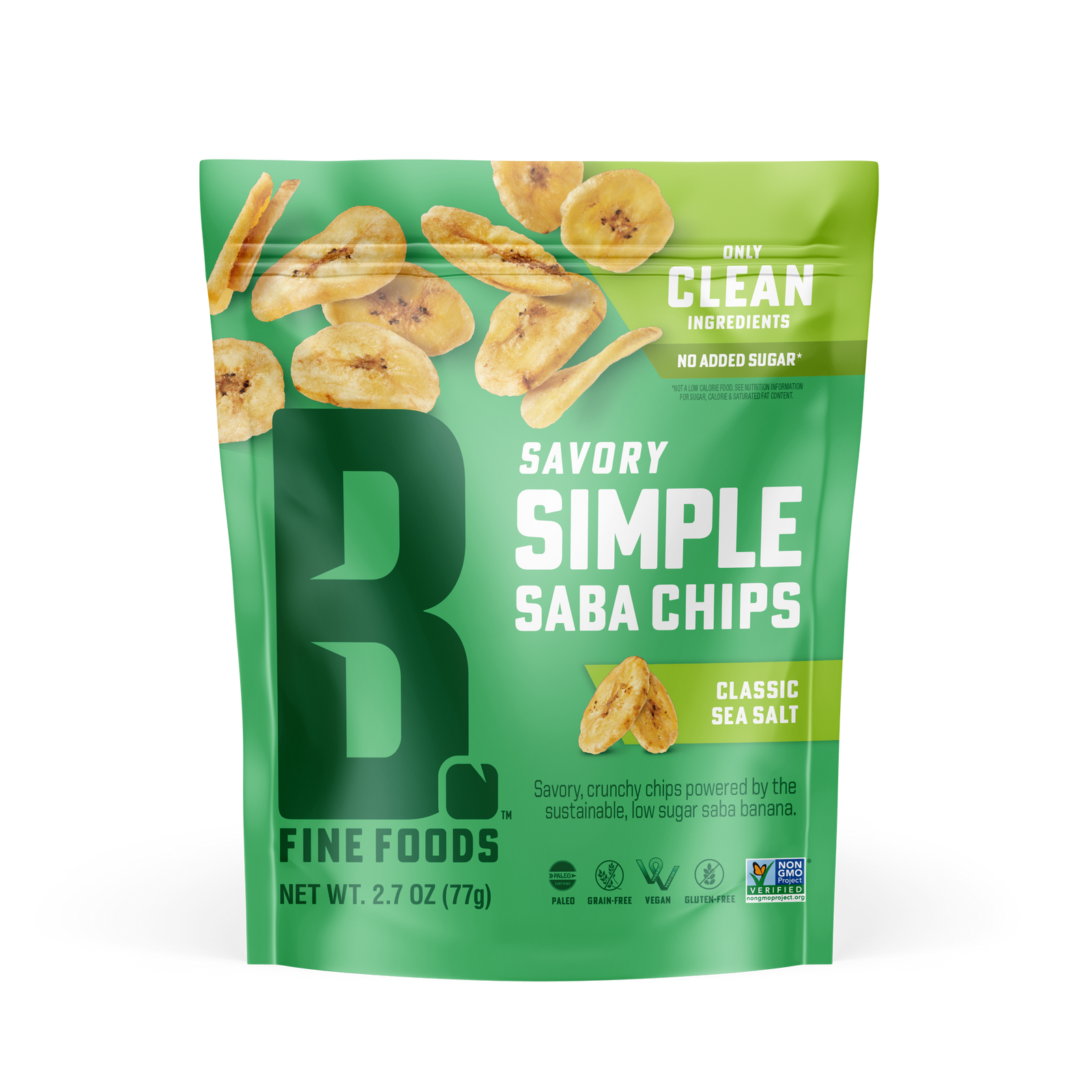 Front of Classic Sea Salt Saba Chips Bag