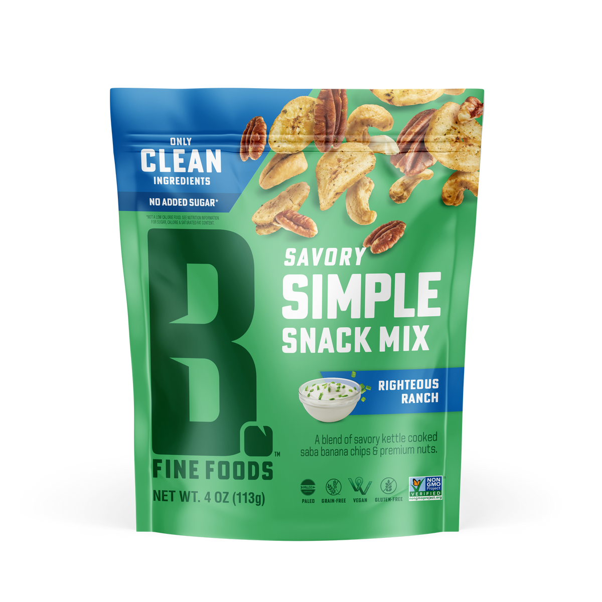 Front of Righteous Ranch Saba Chips Bag