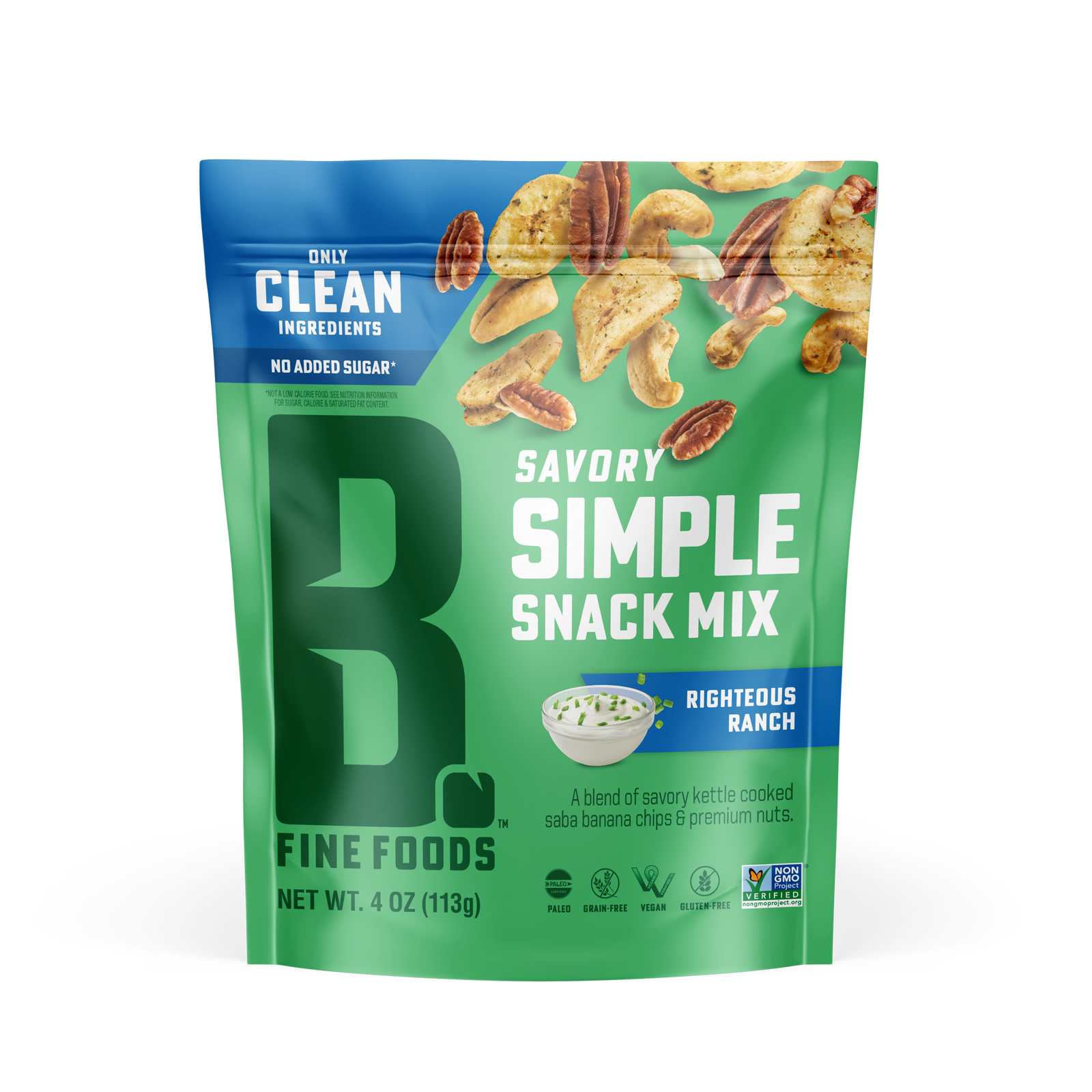 Front of Righteous Ranch Saba Chips Bag