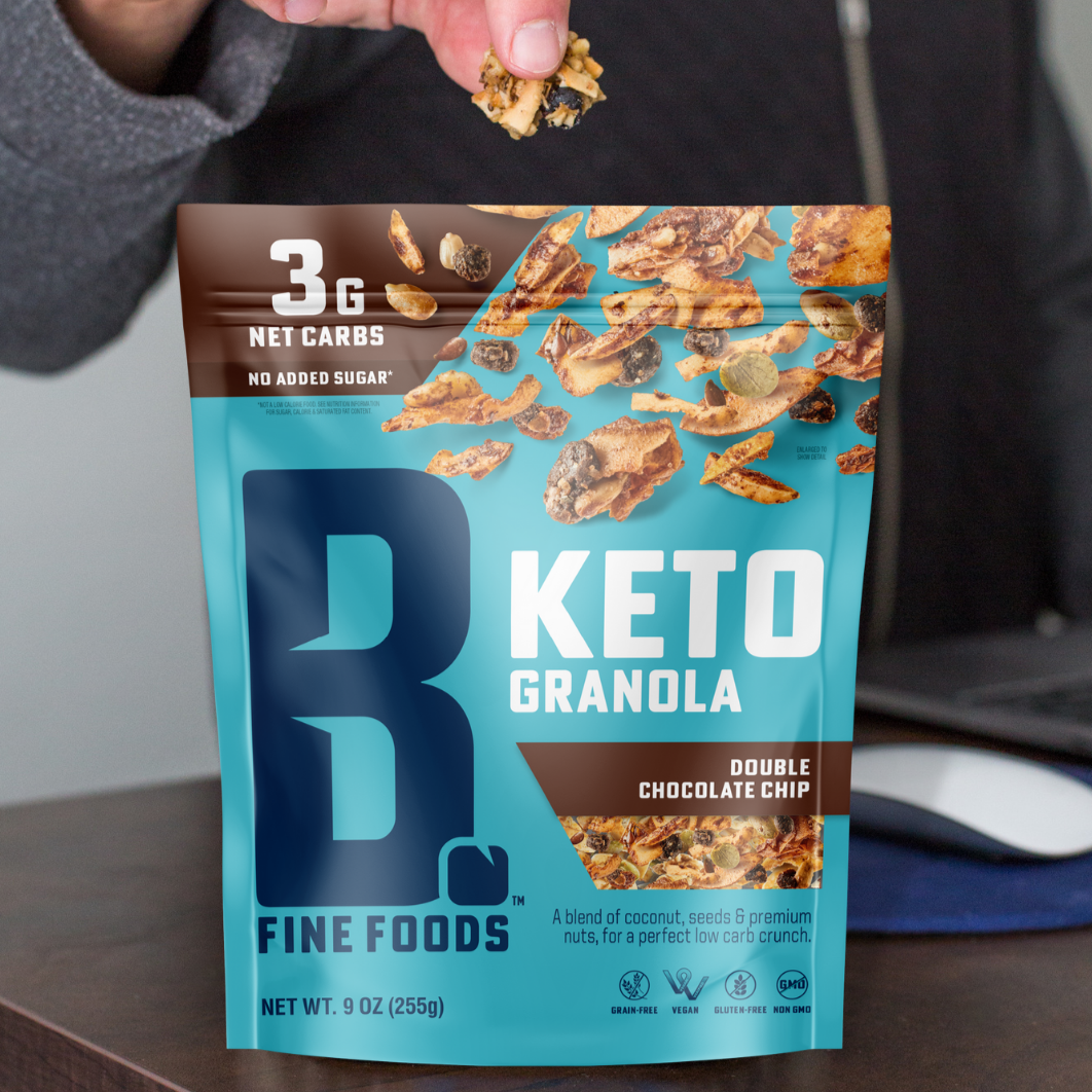 Double Chocolate 9oz Keto Granola 2-Pack - B. Fine Foods