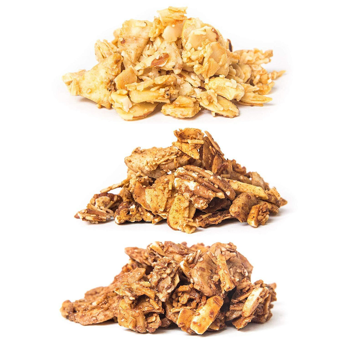 3 piles of B.Fine UnGranola
